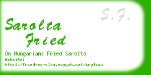 sarolta fried business card